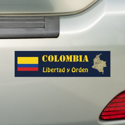 Autocollant De Voiture Drapeau Colombie + Stick pare-chocs (En voiture)
