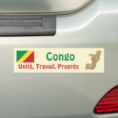 Autocollant De Voiture Drapeau Congo-Brazzaville + Sticker de pare-chocs (En voiture)