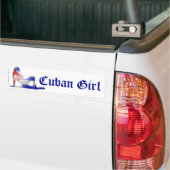 Autocollant De Voiture Drapeau cubain de silhouette de fille (Sur camion)