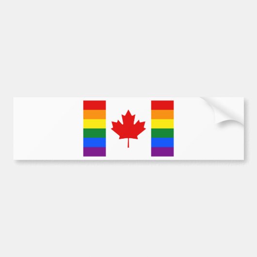 Autocollant De Voiture Drapeau d'arc-en-ciel de fierté du Canada (Devant)