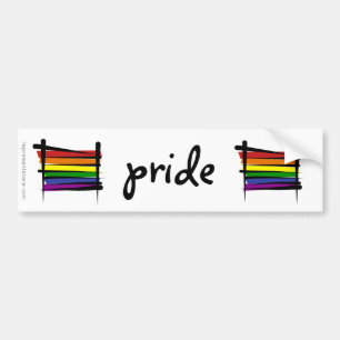 Autocollant De Voiture Drapeau de brosse de gay pride d'arc-en-ciel