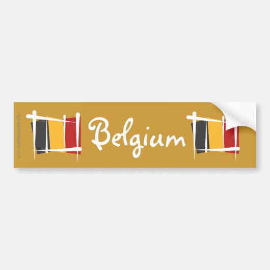Autocollant De Voiture Drapeau de brosse de la Belgique (Devant)
