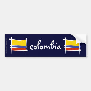 Autocollant De Voiture Drapeau de brosse de la Colombie