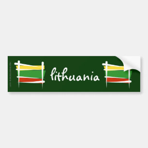Autocollant De Voiture Drapeau de brosse de la Lithuanie