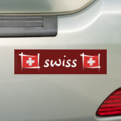 Autocollant De Voiture Drapeau de brosse de la Suisse (En voiture)
