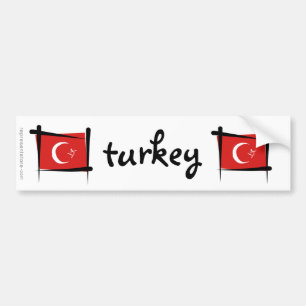 Autocollant De Voiture Drapeau de brosse de la Turquie