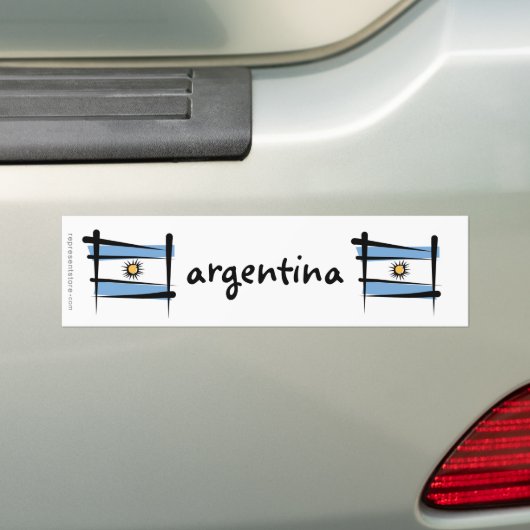 Autocollant De Voiture Drapeau de brosse de l'Argentine (En voiture)