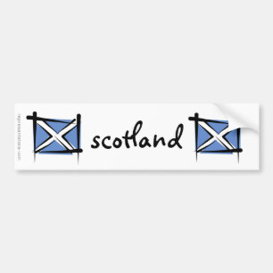 Autocollant De Voiture Drapeau de brosse de l'Ecosse