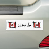Autocollant De Voiture Drapeau de brosse du Canada (En voiture)