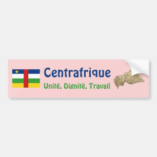 Autocollant De Voiture Drapeau de Centrafrique + Adhésif pour pare-chocs
