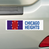 Autocollant De Voiture Drapeau de Chicago Heights, Illinois (En voiture)