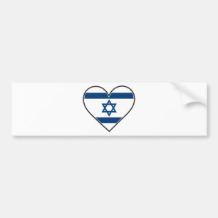 Autocollant De Voiture drapeau de coeur de l'Israël