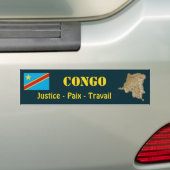 Autocollant De Voiture Drapeau de Congo-Kinshasa + Adhésif pour (En voiture)