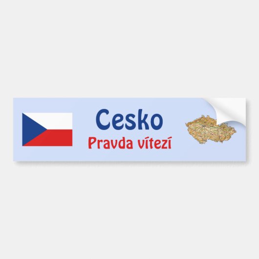 Autocollant De Voiture Drapeau de Czechia + Adhésif pour pare-chocs de (Devant)
