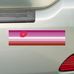 Autocollant De Voiture Drapeau de fierté lesbienne au rouge à lèvres Slip