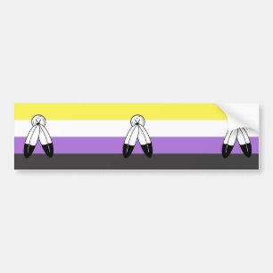 Autocollant De Voiture Drapeau de fierté non binaire à double esprit