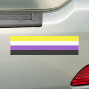 Autocollant De Voiture Drapeau de fierté non binaire de SlipperyJoe's jau