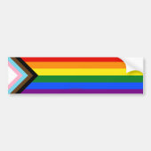 Autocollant De Voiture Drapeau de fierté Progress Pride de SlipperyJoe si (Devant)