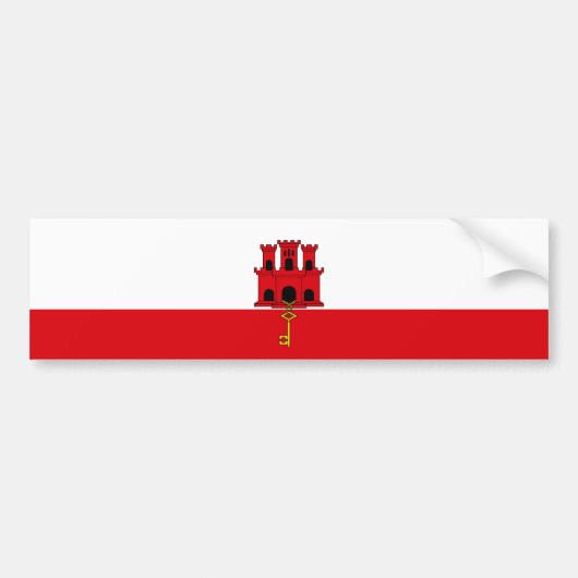 Autocollant De Voiture Drapeau de Gibraltar (Devant)
