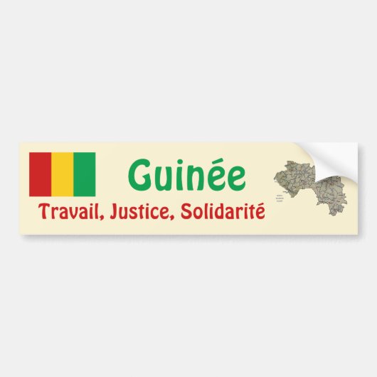 Autocollant De Voiture Drapeau de Guinée-Conakry + Adhésif pour (Devant)