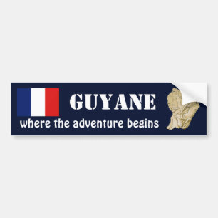 Autocollant De Voiture Drapeau de Guyane + Adhésif pour pare-chocs de