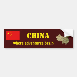 Autocollant De Voiture Drapeau de la Chine + Adhésif pour pare-chocs de