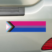 Autocollant De Voiture Drapeau de la fierté de progrès bisexuel (En voiture)
