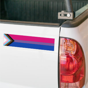 Autocollant De Voiture Drapeau de la fierté de progrès bisexuel