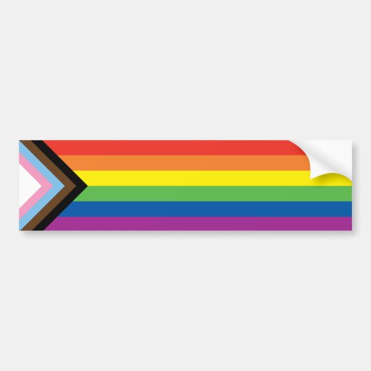 Autocollant De Voiture Drapeau de la Fierté de Progrès inclusif LGBTQ (Devant)