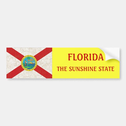 AUTOCOLLANT DE VOITURE DRAPEAU DE LA FLORIDE ÂGÉ (Devant)