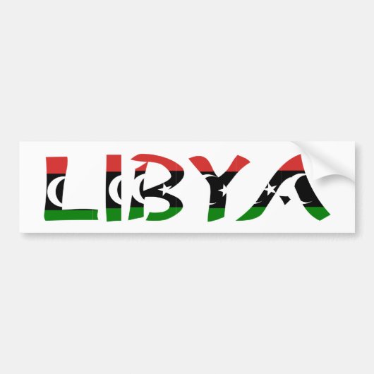 Autocollant De Voiture Drapeau de la LibyeMot (Devant)
