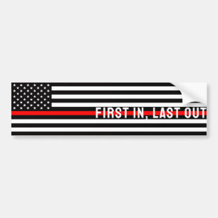 Autocollant De Voiture Drapeau de la ligne rouge fine - Premier entré, de