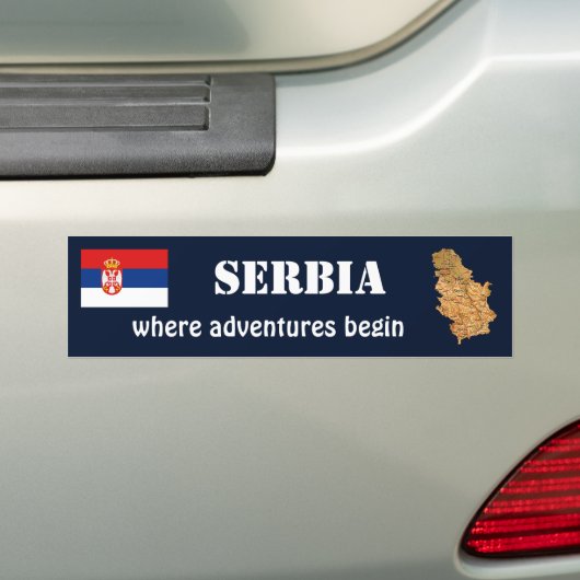 Autocollant De Voiture Drapeau de la Serbie + Adhésif pour pare-chocs de (En voiture)