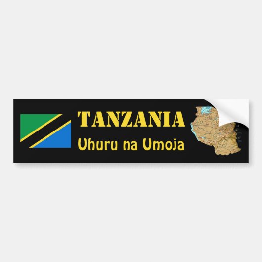 Autocollant De Voiture Drapeau de la Tanzanie + Adhésif pour pare-chocs (Devant)
