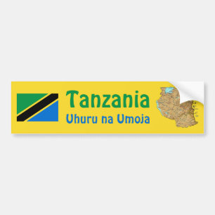 Autocollant De Voiture Drapeau de la Tanzanie + Adhésif pour pare-chocs