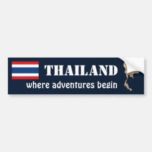Autocollant De Voiture Drapeau de la Thaïlande + Adhésif pour pare-choc