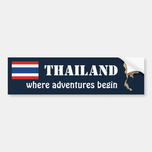 Autocollant De Voiture Drapeau de la Thaïlande + Adhésif pour pare-chocs (Devant)