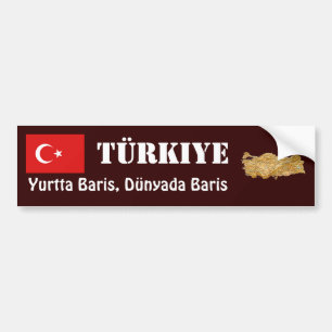 Autocollant De Voiture Drapeau de la Turquie + Adhésif pour pare-chocs d