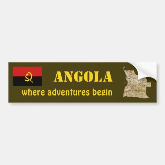 Autocollant De Voiture Drapeau de l'Angola + Adhésif pour pare-chocs de (Devant)