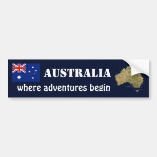 Autocollant De Voiture Drapeau de l'Australie + Adhésif pour pare-chocs