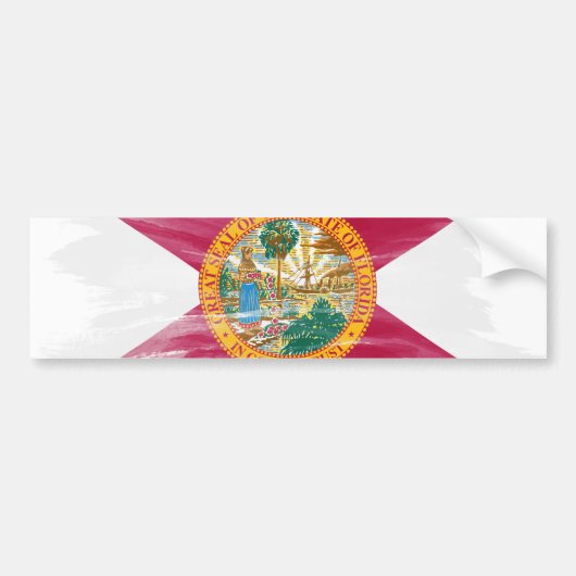 Autocollant De Voiture Drapeau de l'état de Floride brosse trait, Drapeau (Devant)