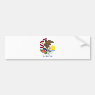 Autocollant De Voiture Drapeau de l'État de l'Illinois