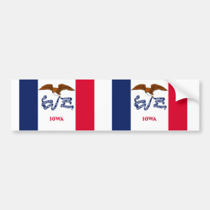 Autocollant De Voiture Drapeau de l'État de l'Iowa