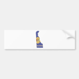 Autocollant De Voiture Drapeau de l'État du Delaware et carte