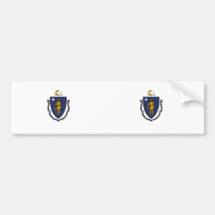 Autocollant De Voiture Drapeau de l'État du Massachusetts