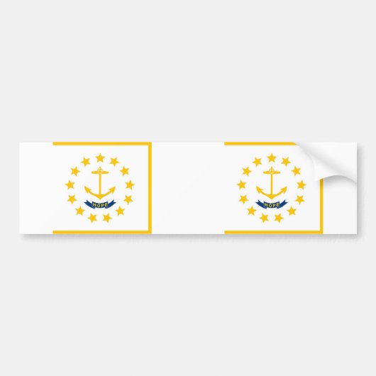 Autocollant De Voiture Drapeau de l'île de Rhode (Devant)
