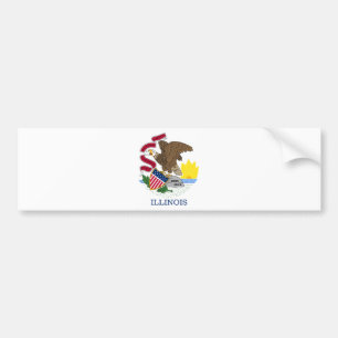 Autocollant De Voiture Drapeau de l'Illinois