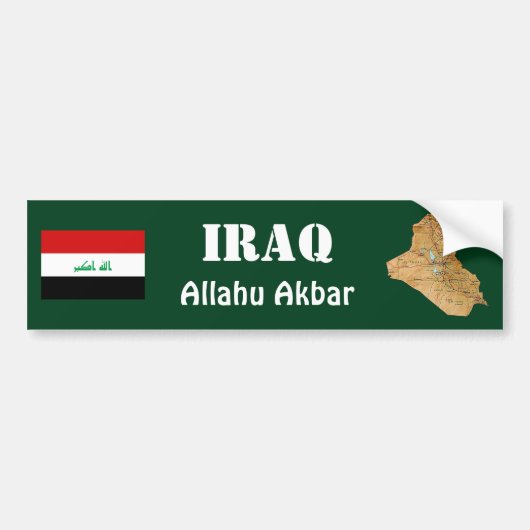 Autocollant De Voiture Drapeau de l'Irak + Adhésif pour pare-chocs de (Devant)