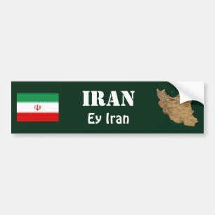 Autocollant De Voiture Drapeau de l'Iran + Adhésif pour pare-chocs de