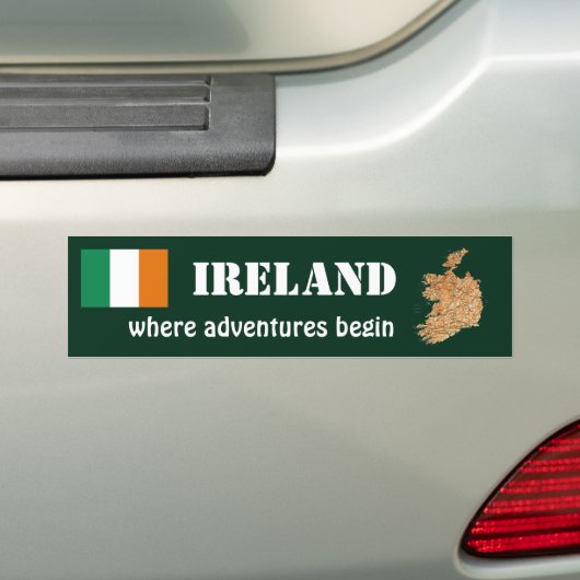 Autocollant De Voiture Drapeau de l'Irlande + Adhésif pour pare-chocs de (En voiture)